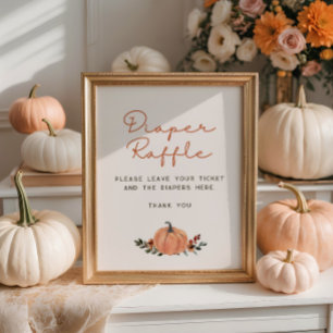 Little Pumpkin Fall Baby Shower Diaper Raffle Poster