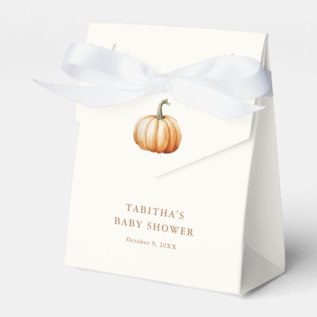  Little Pumpkin Fall Baby Shower Favor Box (Front Side)