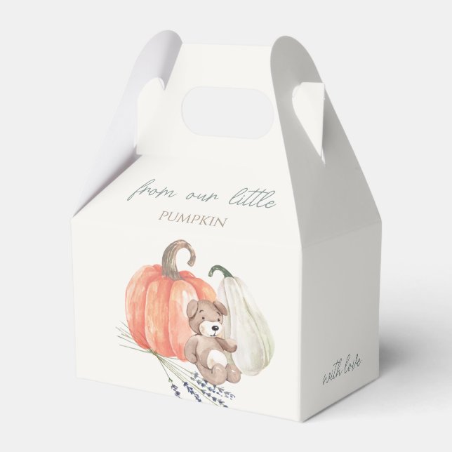 Little Pumpkin Fall Baby Shower Favor Box (Front Side)