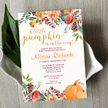 Little pumpkin fall baby shower gender neutral invitation<br><div class="desc">For more advanced customization of this design,  simply select the "Edit using Design Tool" button above!</div>