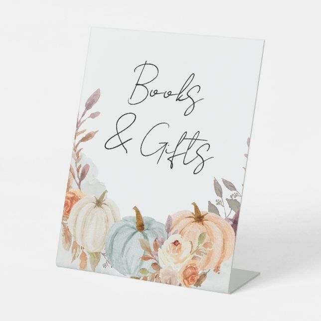 Little Pumpkin Fall Baby Shower Gifts Sign (Front)