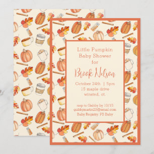 Little Pumpkin Fall Baby Shower Invitation