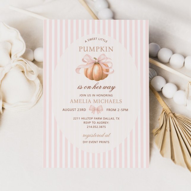LITTLE PUMPKIN Fall Baby Shower Invitation (Creator Uploaded)