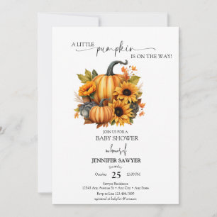 Little Pumpkin Fall Baby Shower Invitation