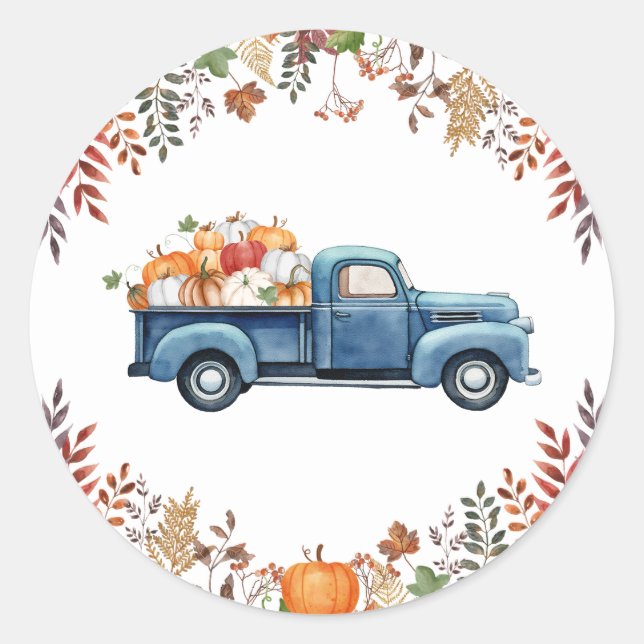 Little Pumpkin Fall Baby Shower Label Stickers (Front)
