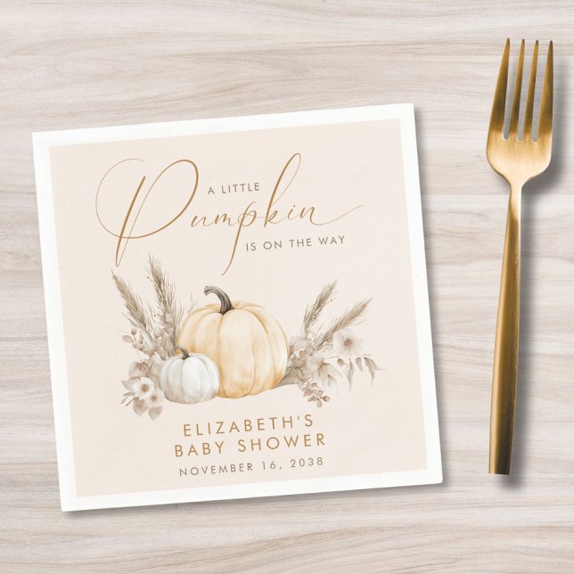 Little Pumpkin Fall Baby Shower Napkin (Little Pumpkin Fall Baby Shower Napkins)