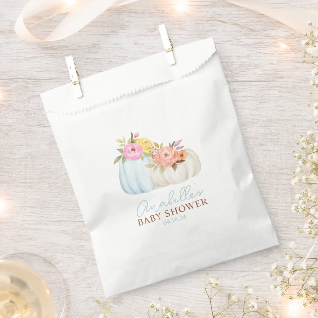 Little Pumpkin Fall Baby Shower Personalized Favour Bag (Clipped)