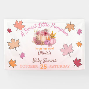 Little Pumpkin Fall Blush Baby Shower Invitation F Banner