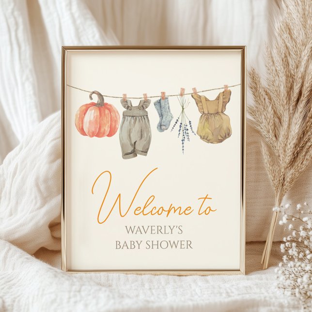 Little Pumpkin Fall Clothes Girl Baby Welcome Sign (Creator Uploaded)