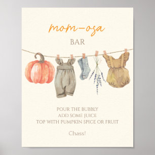 Little Pumpkin Fall Clothes Girl Mom-osa bar Poster