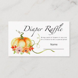 Little pumpkin fall diaper raffle ticket enclosure card