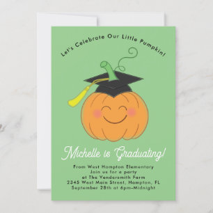Little Pumpkin Fall Elementary Graduation Party Invitation