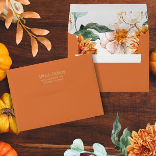 Little Pumpkin Fall floral autumn Baby Shower  Envelope