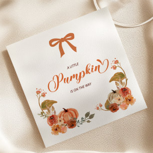 Little Pumpkin Fall Floral Baby Shower Napkin
