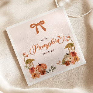 Little Pumpkin Fall Floral Baby Shower Napkin