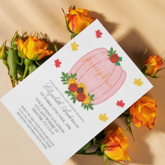 Little Pumpkin Fall Girl Baby Shower Invitation (Creator Uploaded)