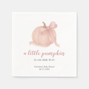 Little Pumpkin Fall Girl Baby Shower Napkin