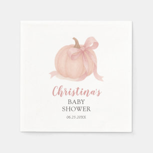Little Pumpkin Fall Girl Baby Shower Napkin