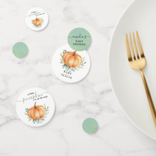 Little Pumpkin Fall Greenery Foliage Baby Shower Confetti