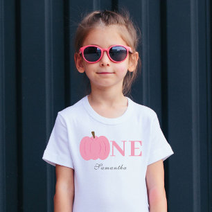 Little Pumpkin Fall Pastel Pink First Birthday  Toddler T-shirt