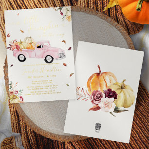 Little Pumpkin Fall Pink Vintage Truck Baby Shower