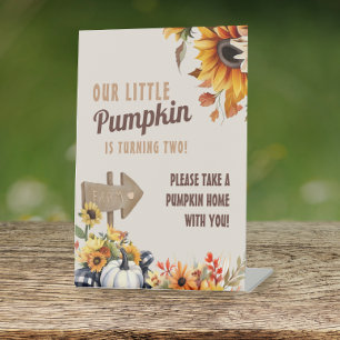 Little Pumpkin Farm Birthday Favour Pedestal Sign