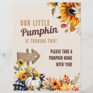 Little Pumpkin Farm Birthday Favour Sign