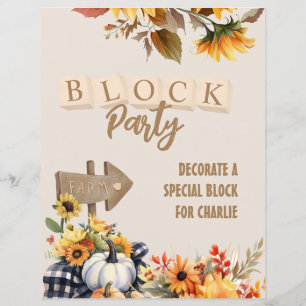 Little Pumpkin Farm Block Activity Sign