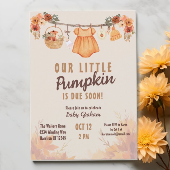 Little Pumpkin Farm Fall Baby Shower Invitation (Creator Uploaded)