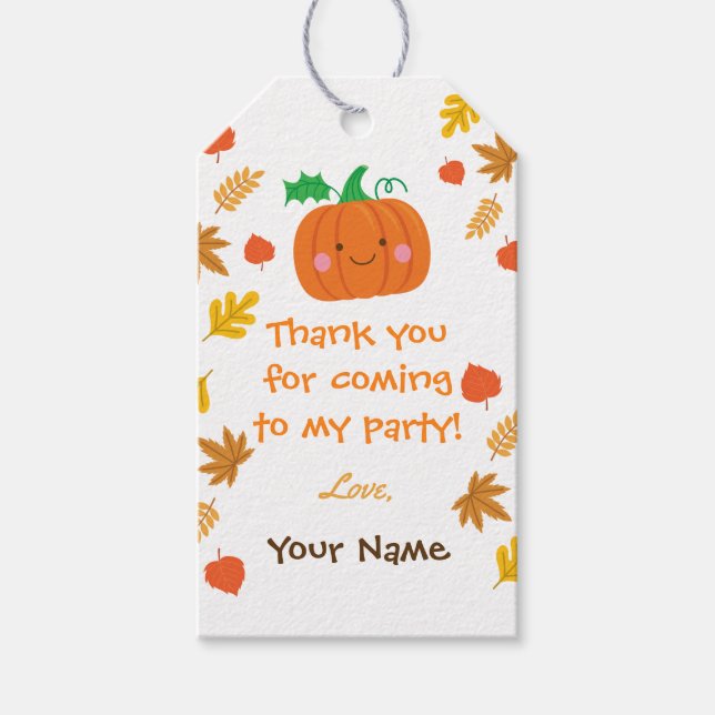 Little pumpkin favour tags (Front)