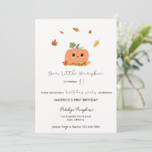 Little Pumpkin First Birthday Invitation