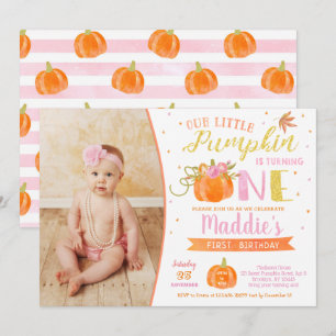 Little Pumpkin First Birthday Invitations Fall