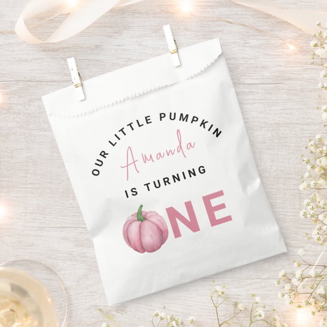 Little Pumpkin first Birthday Party  Favour Bag (Clipped)