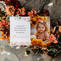 Little Pumpkin First Birthday Party Thank You Card