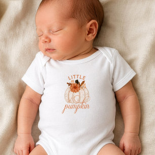 Little Pumpkin Floral Baby Bodysuit