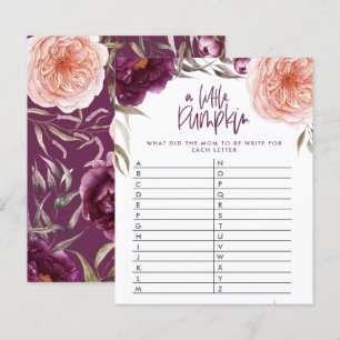 Little pumpkin floral shower game guess the word 
