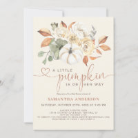 Little Pumpkin Floral Watercolor Baby Girl Shower