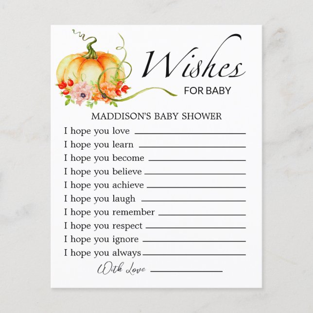 Little pumpkin floral wishes for baby (Front)