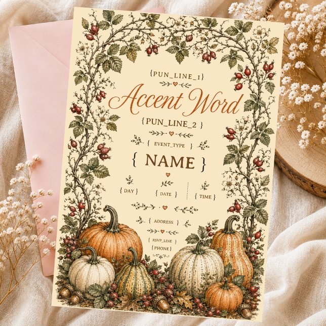  little pumpkin folk art invitation (Creator Uploaded)
