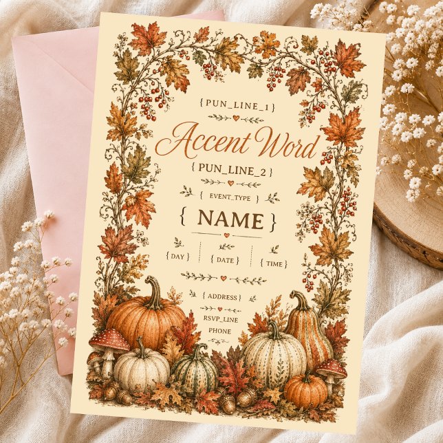  little pumpkin folk art invitation (Creator Uploaded)