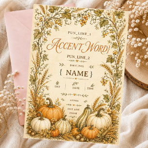 little pumpkin folk art invitation