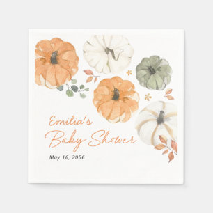 Little Pumpkin Gender Neutral Baby Shower Custom Napkin