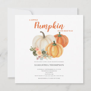 Little Pumpkin Gender Neutral Baby Shower Invitation