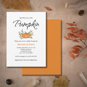 Little Pumpkin Gender Neutral Couples Fall Colors Invitation