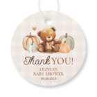 Little Pumpkin Gingham Teddy Bear Fall Baby Shower