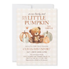 Little Pumpkin Gingham Teddy Bear Fall Baby Shower