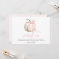 Little Pumpkin Girl 1st Birthday Thank You Card