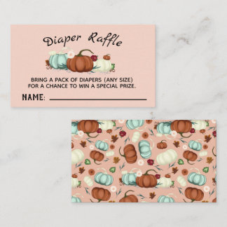 Little Pumpkin Girl Baby Shower Diaper Raffle Card