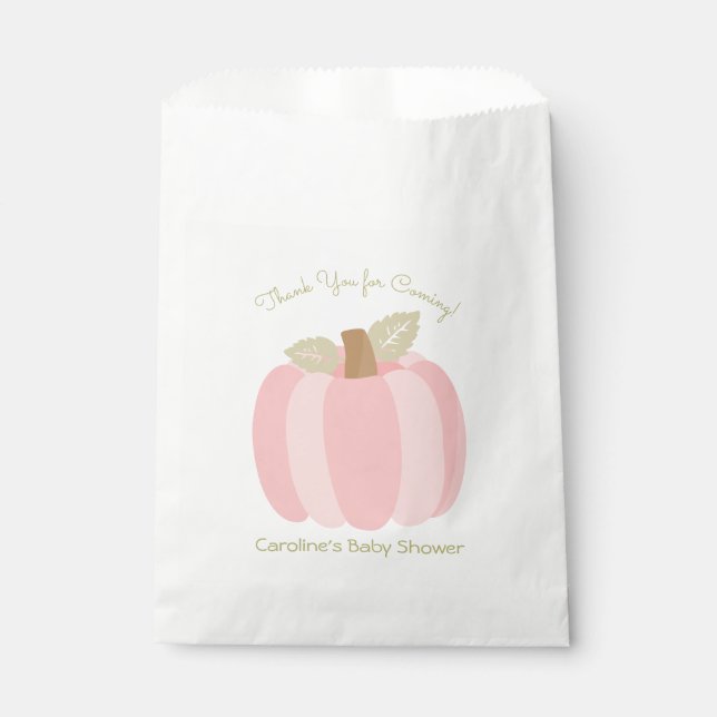 Little Pumpkin Girl Baby Shower Favour Bag (Front)