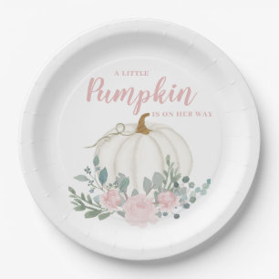 Little Pumpkin Girl Baby Shower  Paper Plate